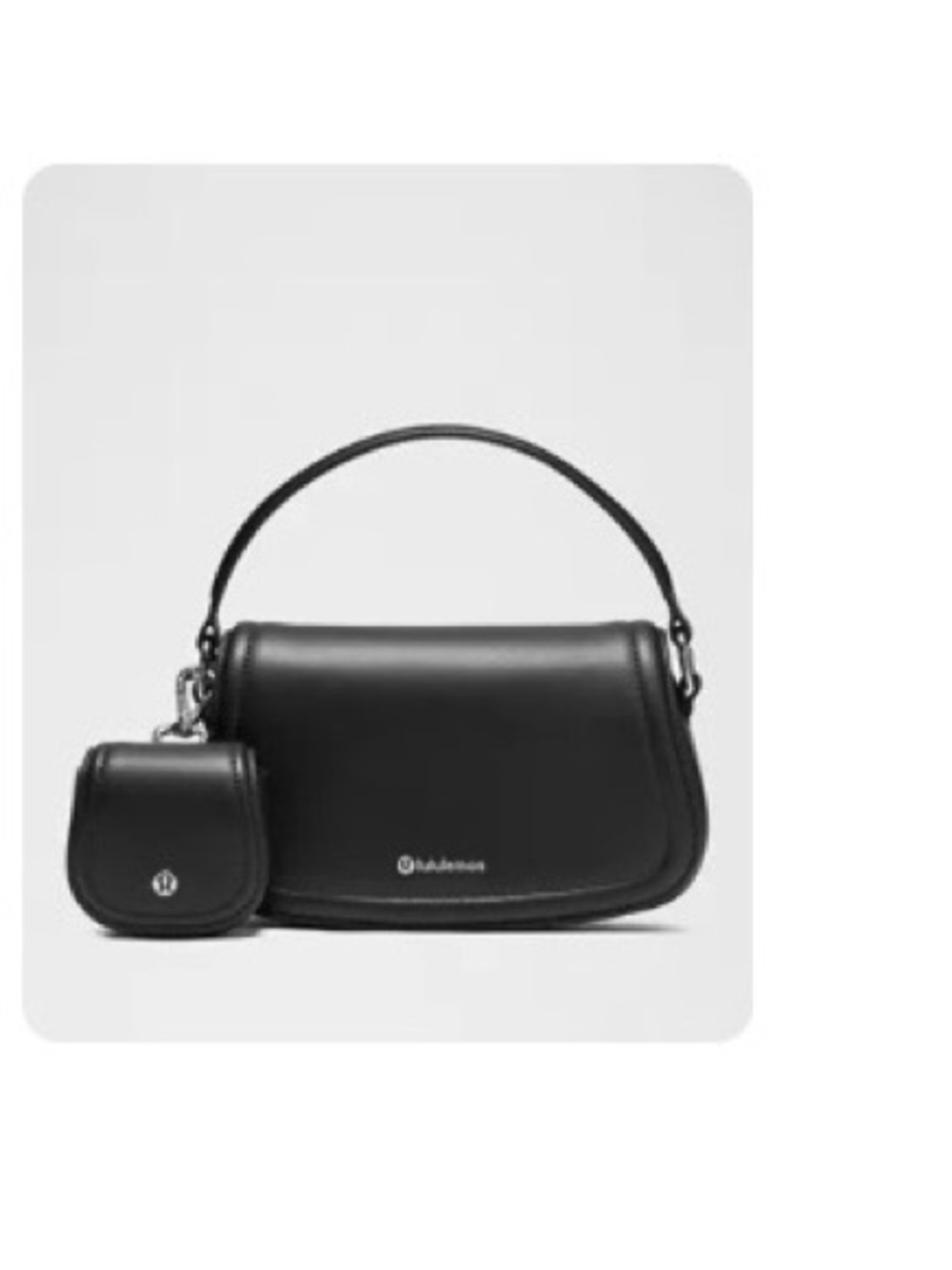 lululemon athletica Black Leather Shoulder Bag with Coin Pouch NWT